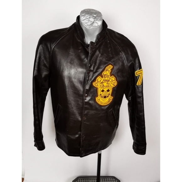 SOLD College Leather Jacket Vintage SSFC 1978 - Picture 1 of 8